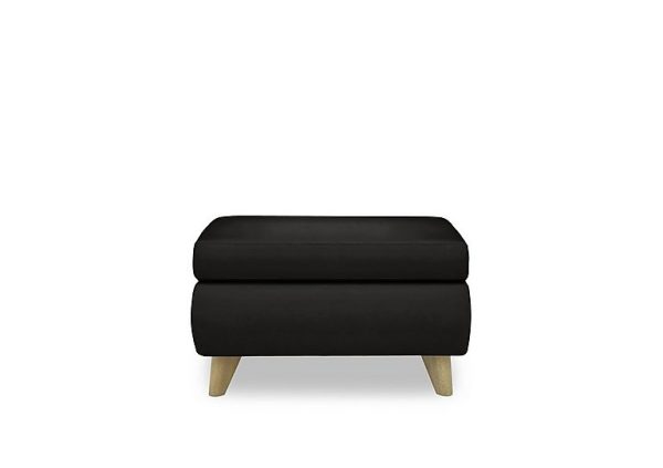 Malmo Leather Coffee Table Storage Footstool  Shale Grey | Bed Sava