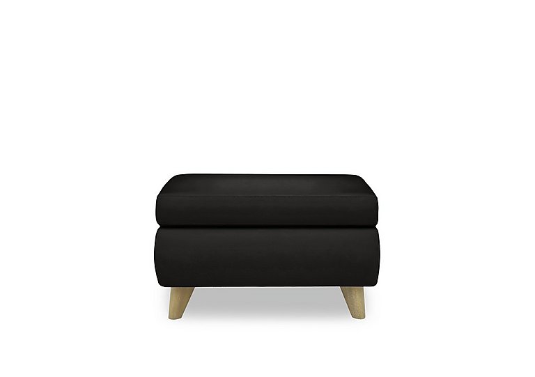 Malmo Leather Coffee Table Storage Footstool - Shale Grey