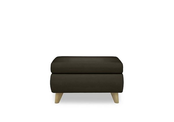Malmo Leather Coffee Table Storage Footstool  Olive | Bed Sava