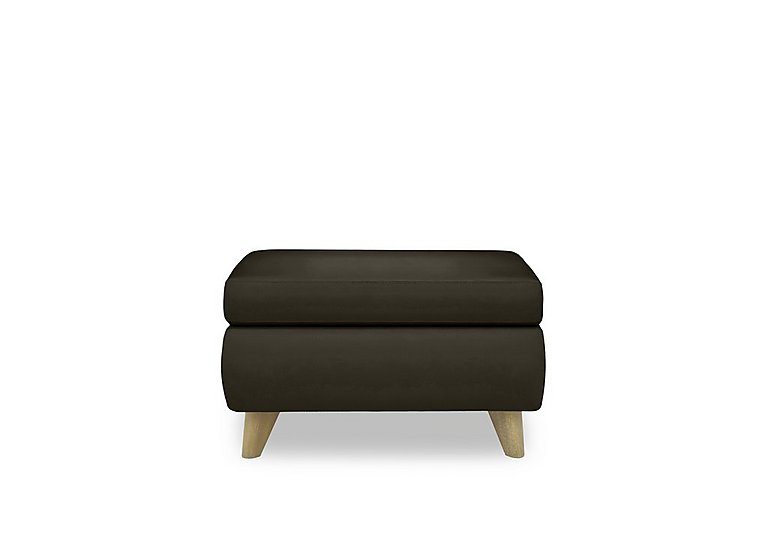 Malmo Leather Coffee Table Storage Footstool - Olive