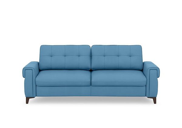 Zoom Leather 3 Seater Sofa Bed  Blu | Bed Sava