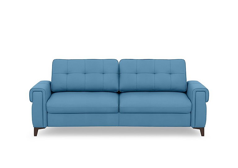 Zoom Leather 3 Seater Sofa Bed - Blu