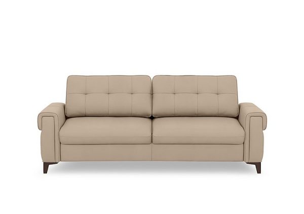 Zoom Leather 3 Seater Sofa Bed  Dacota Pebble | Bed Sava