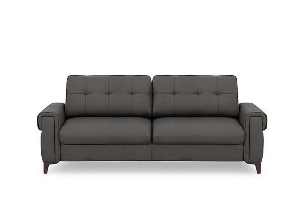Zoom Leather 3 Seater Sofa Bed  Grey | Bed Sava