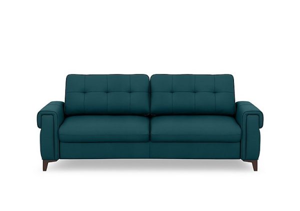 Zoom Leather 3 Seater Sofa Bed  Midnight Jade | Bed Sava