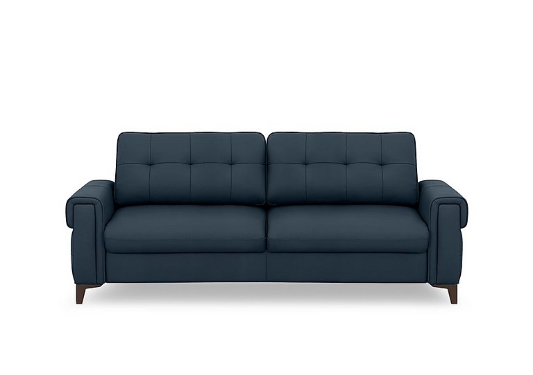 Zoom Leather 3 Seater Sofa Bed - Natural Milled Navy