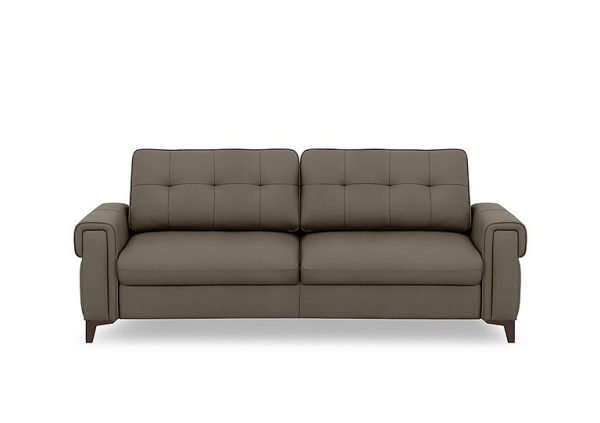Zoom Leather 3 Seater Sofa Bed  Natural Olive | Bed Sava