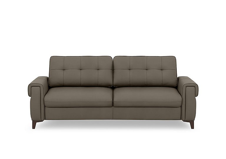 Zoom Leather 3 Seater Sofa Bed - Natural Olive
