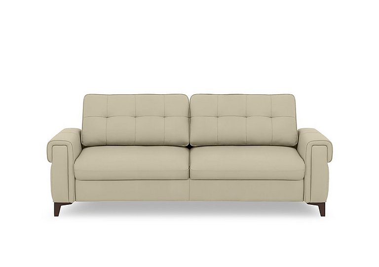 Zoom Leather 3 Seater Sofa Bed - Natural Sand