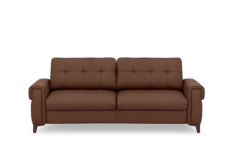 Zoom Leather 3 Seater Sofa Bed - Roast
