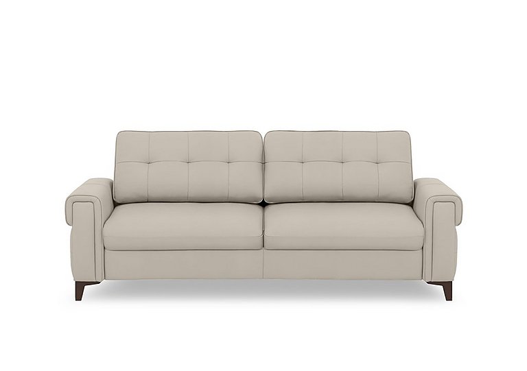 Zoom Leather 3 Seater Sofa Bed - Sand