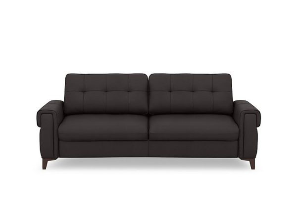 Zoom Leather 3 Seater Sofa Bed  Starry Grey | Bed Sava