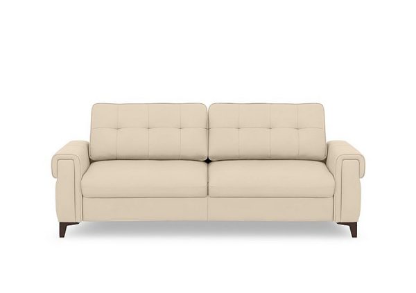 Zoom Leather 3 Seater Sofa Bed  Stone | Bed Sava