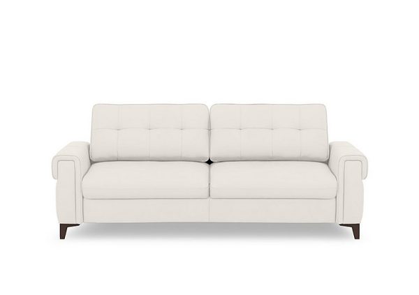 Zoom Leather 3 Seater Sofa Bed  White | Bed Sava