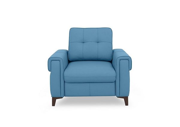 Zoom Leather Chair Sofa Bed  Blu | Bed Sava