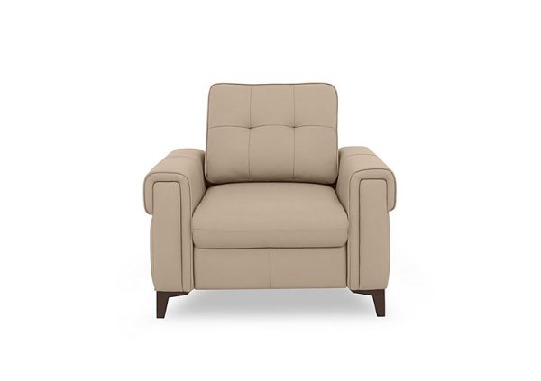Zoom Leather Chair Sofa Bed  Dacota Pebble | Bed Sava