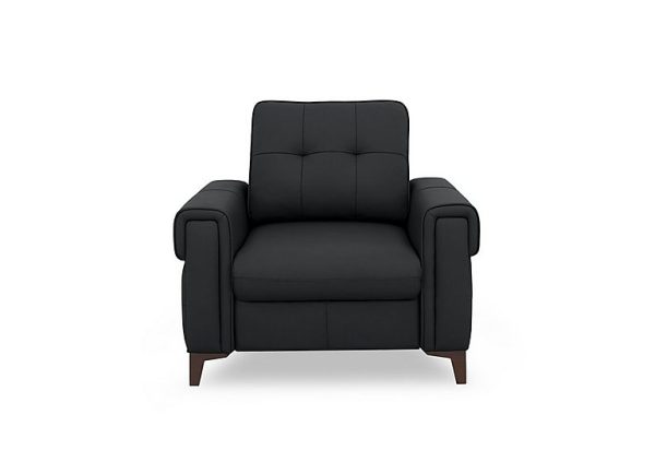 Zoom Leather Chair Sofa Bed  Natural Black Mica | Bed Sava