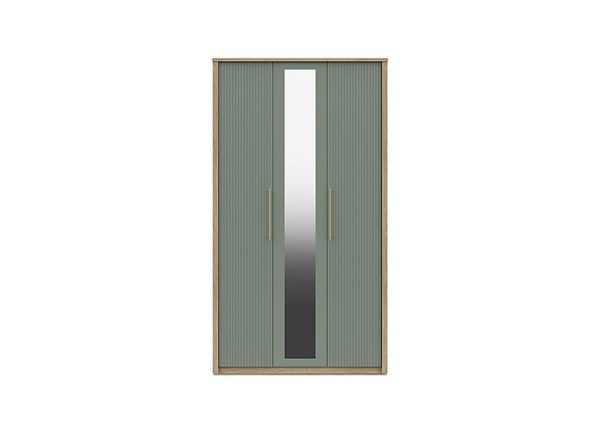 London Bedrooms  Chelsea 3 Door Tall Wardrobe with Mirror Door and Gold Handles | Bed Sava