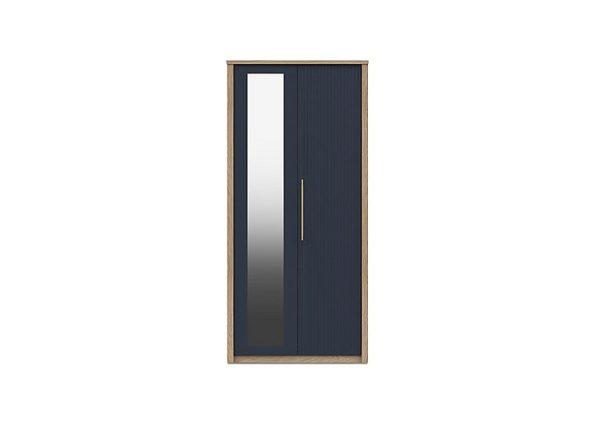 London Bedrooms  Chelsea 2 Door Wardrobe With Mirror Door and Gold Handles  Royal Blue | Bed Sava