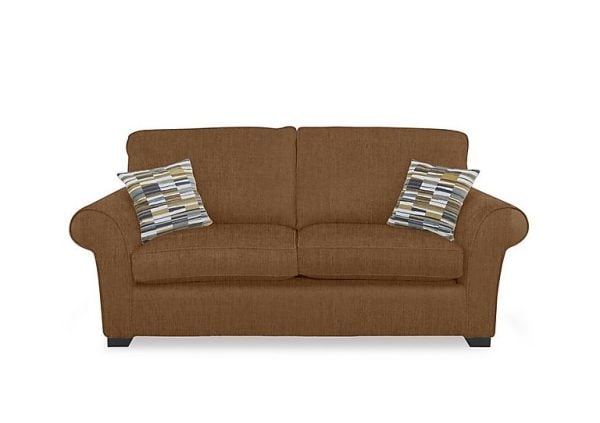 Hedingham 3 Seater Standard Sofa Bed  Caramel Thaxted Chenille Plain | Bed Sava