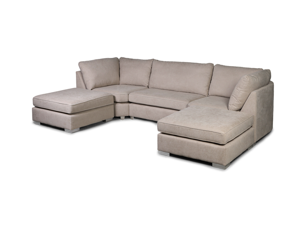 Primrose U Shape Sofa in Cream Kensington Fabric