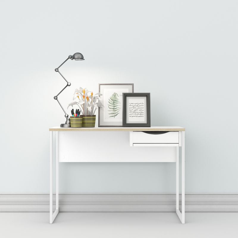 Function Plus Desk 1 Drawer with Oak Trim