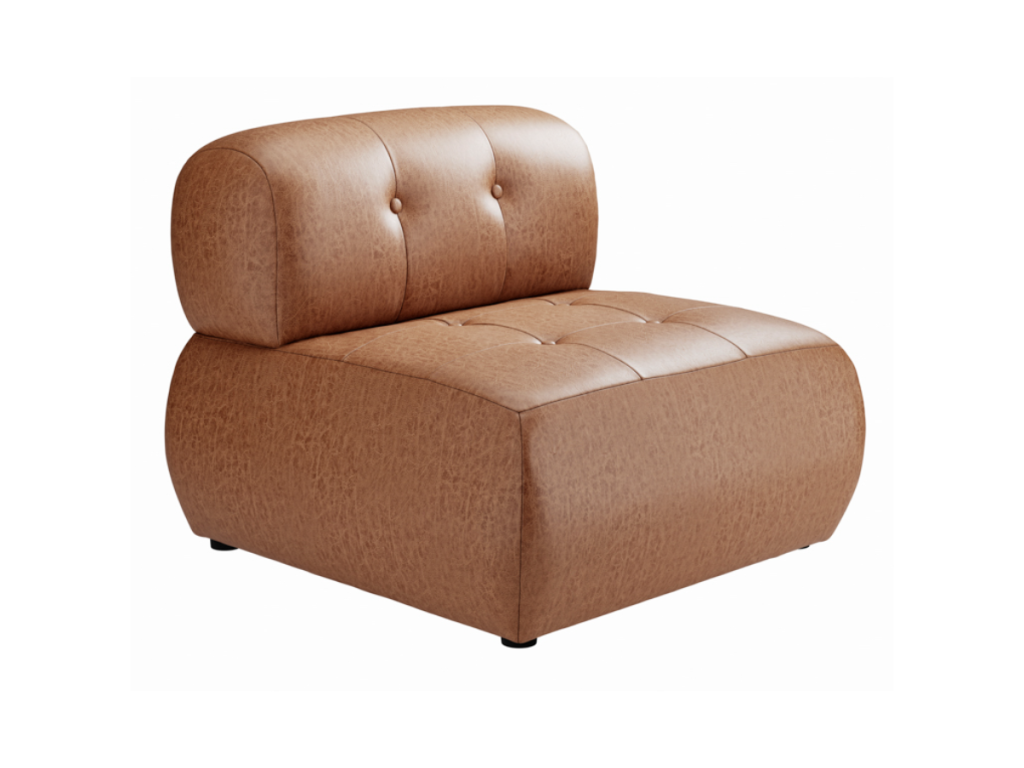 Reese Accent Armchair in Tan Faux Leather
