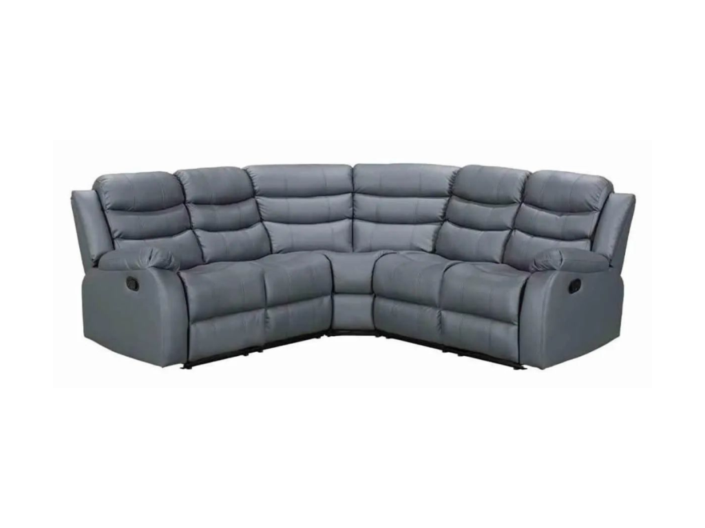 Roma Recliner Corner Sofa Grey Aire Leather