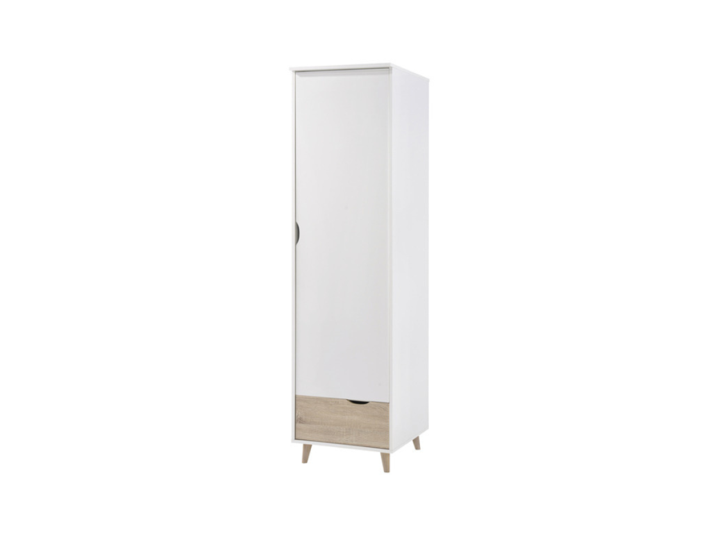 Stockholm 1 Door Wardrobe White Oak