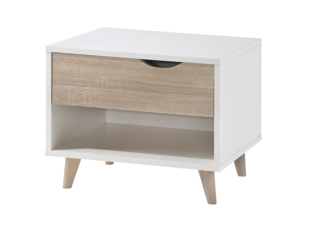 Stockholm 1 Drawer Cabinet White Oak
