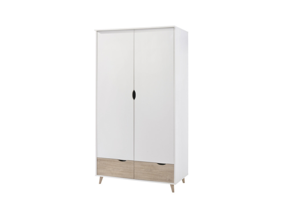 Stockholm 2 Door Wardrobe White Oak