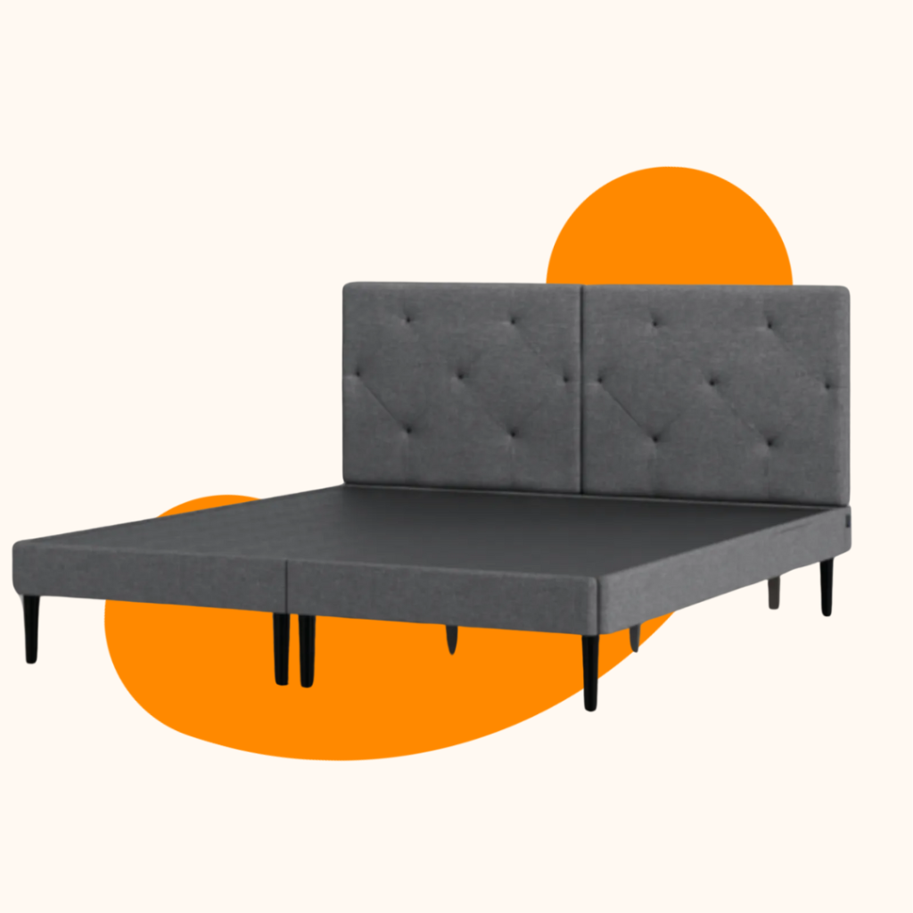 Emma Signature Bed 135x190 - Light Gray - Tufted Headboard - 4 Drawers