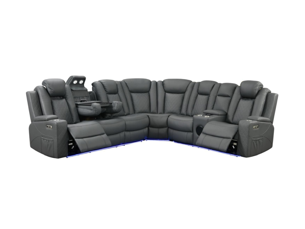 Sianna Corner Sofa Electric Recliner Aire Leather
