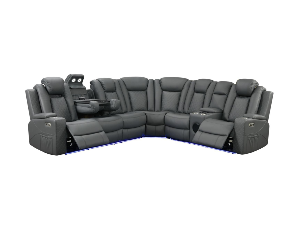 Sianna Corner Sofa Electric Recliner Aire Leather | Bed Sava