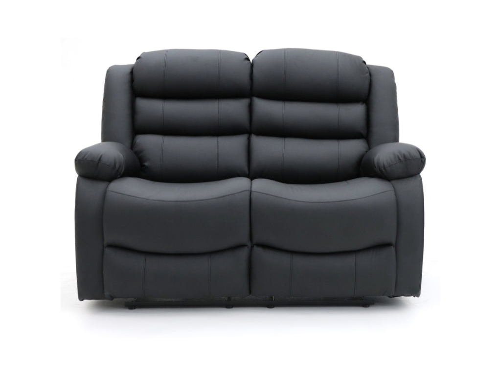 Roma Series 2 Recliner 2 Seater Sofa Black Aire Leather