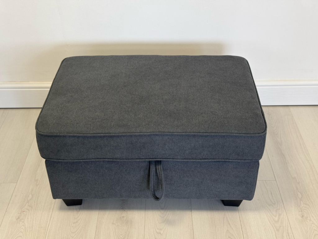 Naples Storage Ottoman Grey Chenille