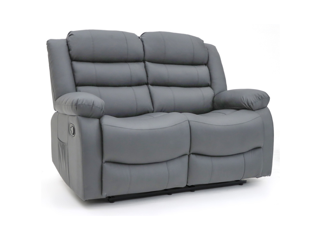 Sorrentino 2 Seater Reclining Sofa Grey Aire Leather