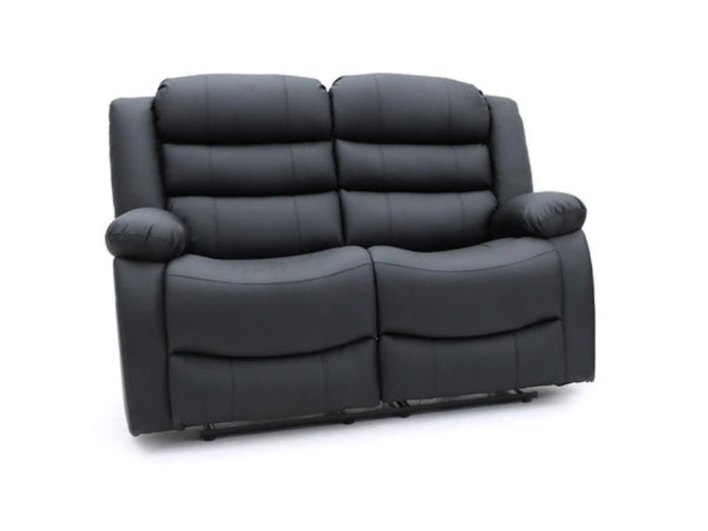 Sorrentino 2 Seater Recliner Sofa Black Aire Leather