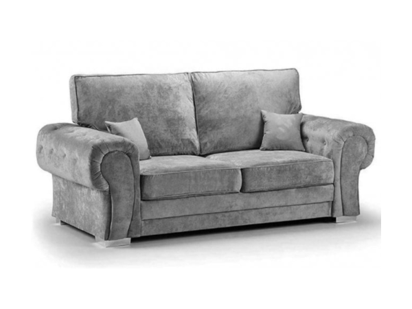 Vegas 3 Seater Sofa Grey Fabric | Bed Sava
