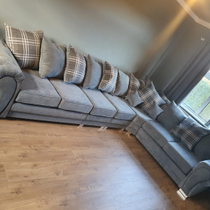 Verona Modular Corner Sofa Scatter Back Grey | Bed Sava