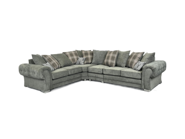 Verona Corner Sofa 6 Seater Universal Scatter Back Grey | Bed Sava