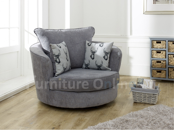 Verona Swivel Chair Grey | Bed Sava