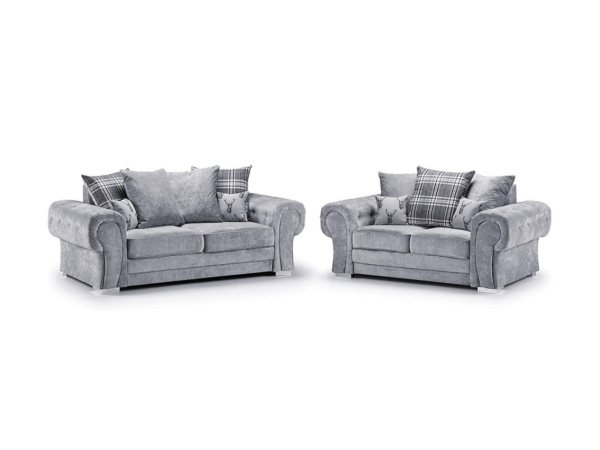 Verona 3+2 Sofa Set Grey | Bed Sava