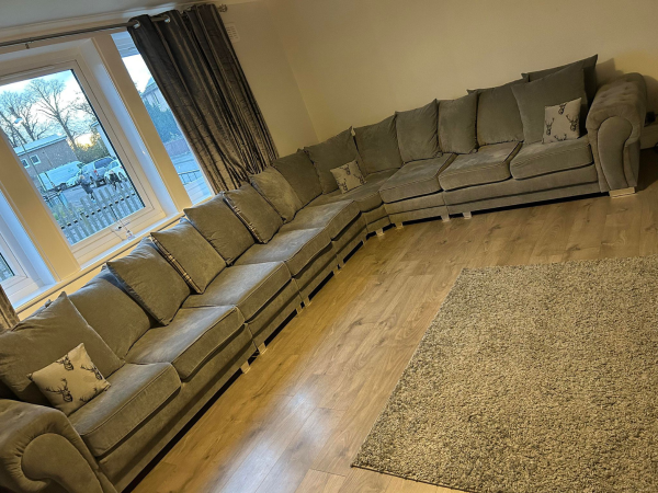 Verona Corner Sofa 9 Seater Universal Scatter Back Grey | Bed Sava