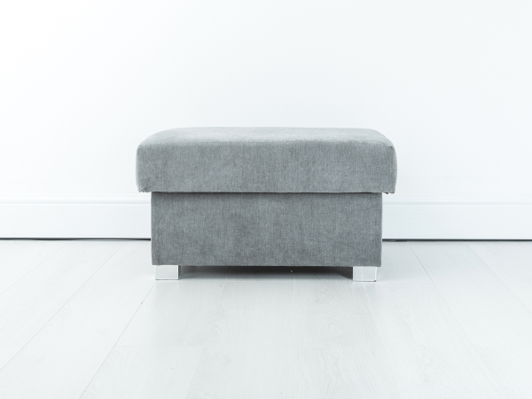 Verona Footstool Storage Grey | Bed Sava