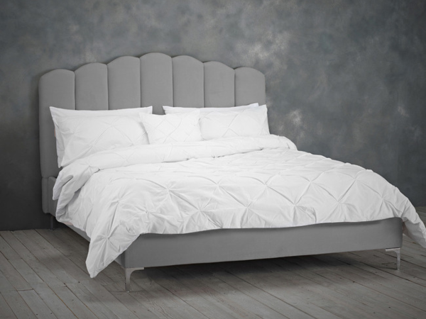 Willow Bed Frame in Soft Silver Velvet | Bed Sava