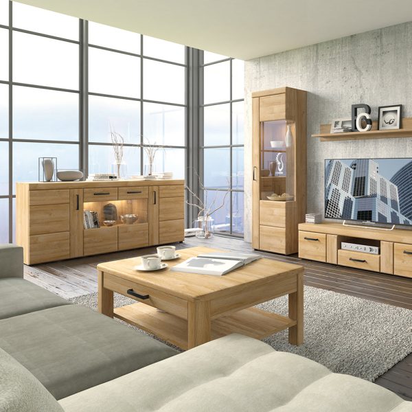 Cortina 1 Drawer Coffee Table in Grandson Oak | Bed Sava