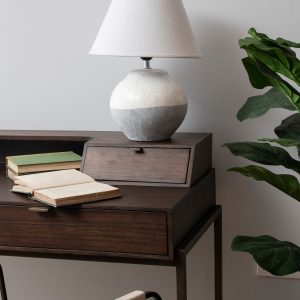 Skyline Antique Crackle Table Lamp and Antiqued Cream slub shade E27 60W | Bed Sava