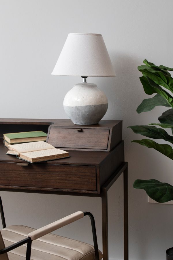 Skyline Antique Crackle Table Lamp and Antiqued Cream slub shade E27 60W | Bed Sava