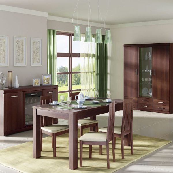 Imperial 3 Door Glazed Sideboard in Dark Mahogany Melamine | Bed Sava